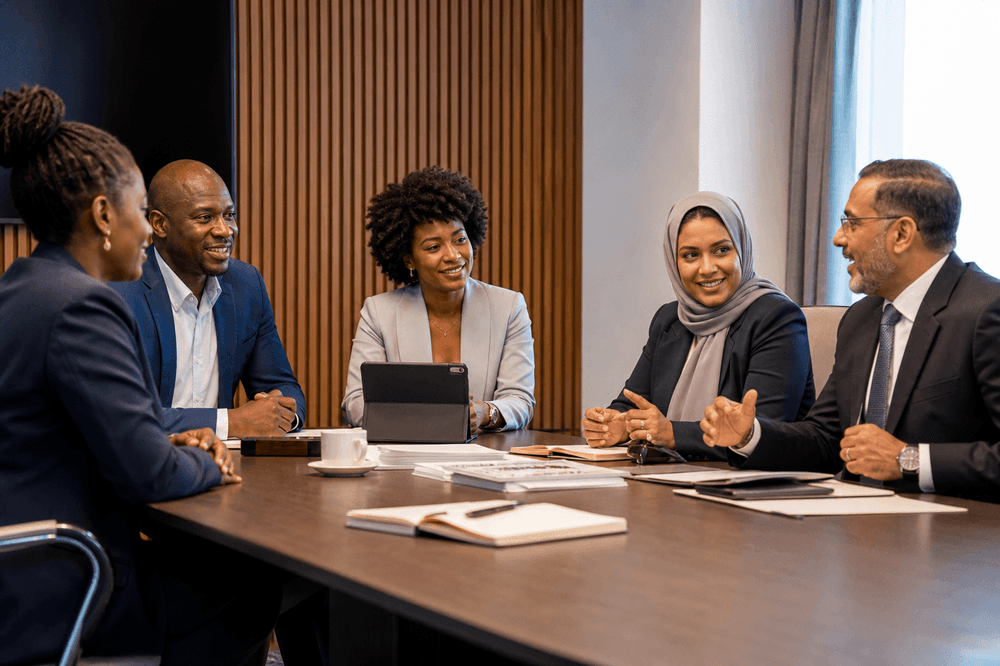 Leadership team discussion on building inclusive culture